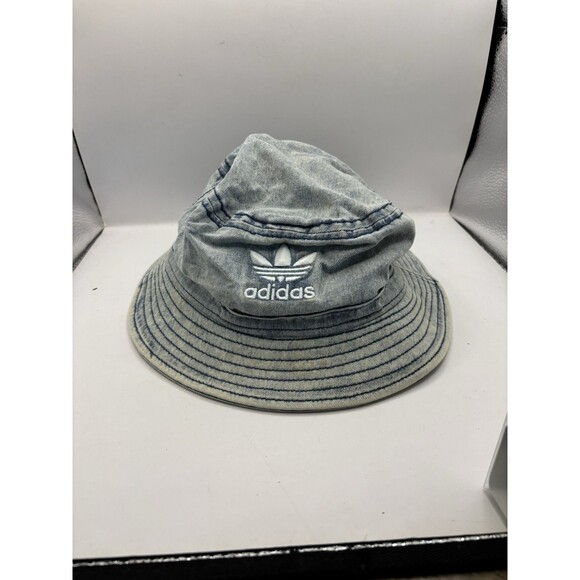 Adidas Bucket Hat OSFM Blue Acid Wash Denim Sun Cap One Size - Picture 1 of 6